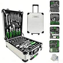 115/46pcs Wrench Set With Positioning Socket, Metric And Long Handle, Suitable For Automotive And Home Use, Repair Equipment, Wrench Equipment, Tool Set With Storage Box, Christmas And Halloween Gift - Multicolor - View 1