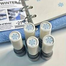 1/4件組聖誕雪花印章－冬季手帳印章、拼貼壓紋印章，適用於季節裝飾、DIY手工、教師使用、信封、禮物包裝標籤、聖誕裝飾與拼貼手帳 - 均碼 - 查看 5