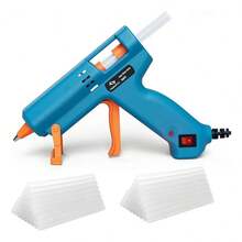 Pistola De Silicon Caliente Eléctrica De 50w Con 30 Barras - Azul - Ver 1