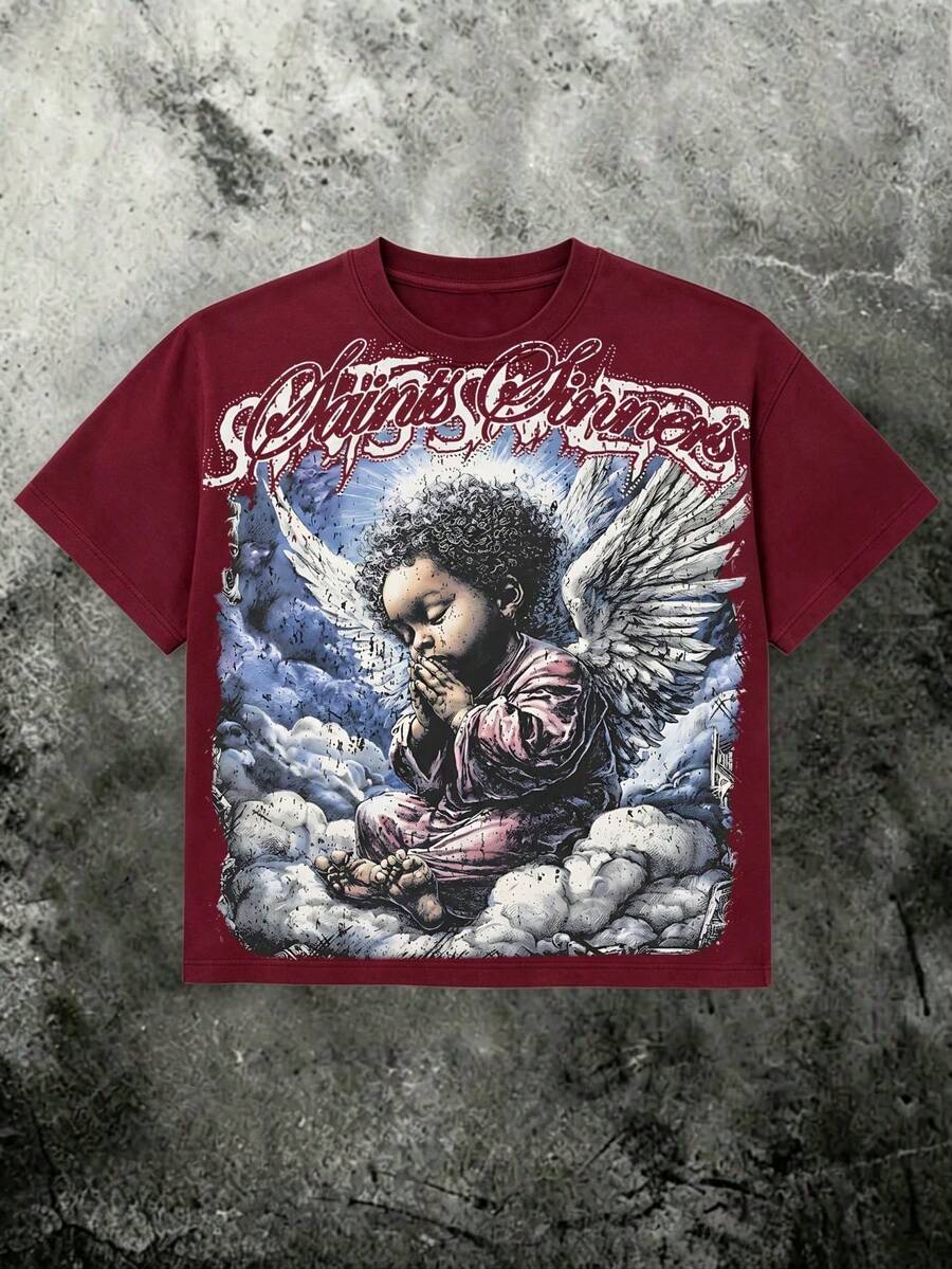 Women T-Shirts - 酒紅色 - 查看 1