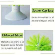 1 pièce pièce Brosse de nettoyage en verre réutilisable avec ventouse - Convient pour les tasses en plastique durable, les mugs, les carafes, les bouteilles d'eau - Aucune électricité requise, fournitures de nettoyage de la cuisine et de la maison/Brosse de nettoyage - A - Voir 7