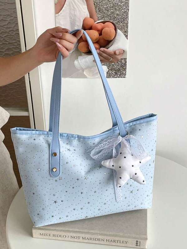 Large Capacity Women's 2026 New Korean Style Fashion Commuter Tote Bag, Textured Shoulder Handbag For Work