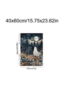 1pc Whimsical Ghost Print Dark Cottagecore Floral Halloween Decor, Ghost On Enchanted Flower Meadow William Morris Style, Bedroom Decor,LivingRoom Decor,Dorm Decor,Wall Arts,Wall Decor,Home Decor,Room Decor, Canvas Wall Art, Posters,Optional Frame - 1PCS - View 13