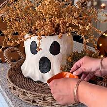 Halloween Decor Ornaments For Home, Outdoor & Office Atmosphere, Cute Ghost Vase & Ghost Flower Pot, Lovely Desktop Minimalist Planter, Ideal Garden Landscape Decor - Multi-color - View 6
