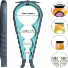 Blue And Gray Jars, Bottles And Can Openers - Easy To Grip, Suitable For Weak Hands And Low Strength - Multi-Functional Kitchen Tools With Measurement Markings, Hand Protector - Gray-blue Version - View 7
