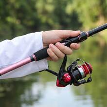 KecchKrezing 4-Section Carbon Fiber Straight Handle Fishing Rod & Spinning Reel Set, Pre-Spooling Reel, Complete Fishing Tackle With Multiple Lures And Hooks, Beginner To Advanced Universal Lake & River Bass Fishing Gear, With Carrying Storage Bag - Pink - View 6
