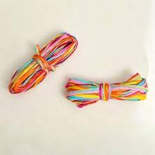 6 Yards/Pack Colorful Raffia Paper Rope Ribbon, Perfect For Gift Wrapping, Christmas Decor, Floral Arrangement And Wedding Bouquet, Party Decoration Paper Rope, Holiday Wedding, Handicrafts - Multiple Styles - View 7