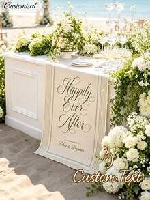 Pancarta de Bienvenida de Boda Personalizada, Mantel de Boda, Letrero de Evento de Bar a Rayas Personalizado, Pancarta de Evento de Bar, Nombre y Fecha Personalizables - Multicolor - Ver 5