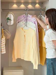 Multi-Layer Clothes Hanger Hook, Space-Saving Multi-Functional Foldable Hanging Organizer Rack, Home Wardrobe Storage Rack, Clothes Hanging Tool For Pants, Belts, Scarves, Heavy Duty Closet Organizer, Mother's Day Gift, Dormitory Essential - Multicolor - View 2
