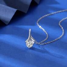 1pc Zirconia Sparkling Elegant Pendant Necklace, Daily Wear, Birthday Necklace/Christmas Gift For Boyfriend's Mother - Necklace+Message Card+Gift Box - View 4