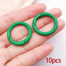 10/30/50pcs Metal Spring O-Ring Round Carabiner Key Ring Candy Color Quick Release Clip DIY Accessories For Keychain, Bag, Handbag - Multicolor - View 22