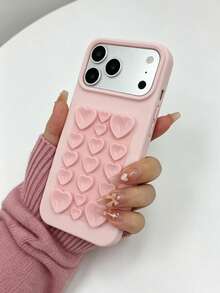 Casing Ponsel - Macaron Warna Solid Kreatif 3D Bentuk Hati dengan Perekat Hisap, Bingkai Kamera Jendela Besar, Cangkang Lembut yang Mudah Dipasang, Kompatibel dengan Apple 18/18Pro/18Pro Max/17/17Pro 17 Pro Max/16/16Pro/16promax/15/15Pro/15promax/14/13/12/11 Pelindung Ponsel - Berwarna merah muda - View 5