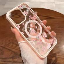 [24h Versand aus DE/FR/ES] Apple 17 16 15 Pro Max  21 22 23 24 25 26 Ultra Galaxy Handyhülle mit rosa Blumen-Graffiti-Design, erhältlich in mehreren Farben, im Macaron-Stil, mit Magnetfunktion. Geeignet für iPhone 16 Pro, 15 Plus, 14 Pro Max magnetische Handyhüllen, unterstützt auch Apple Wireless Charging. Auch kompatibel mit iPhone 11, 12 Pro und 13 Pro Max. XS- und XS Max-Modelle bieten einfachen Schutz. - 1 Stück - Übersicht 5