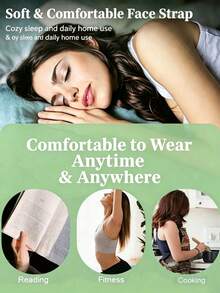 1pc Women Cat Ear Design Elastic Facial Strap, Soft Breathable Fabric Sleeping Face Band, Casual Home Daily Beauty Accessory, Available In Multiple Colors - Multicolor - View 3