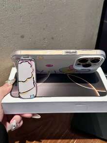 SANRIO Cute Cartoon Mirror Phone Case Compatible With Iphone 16/17/16 Pro Max/16 Plus/15 Pro/14/13/12, Premium Mirror Stand Protective Cover, Summer Niche Style For Women - Multicolor - View 2