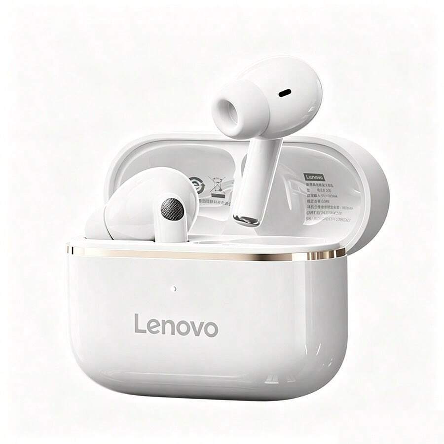 Lenovo EA230 Wireless Earbuds, Clear Sound Quality, Calls, Sports Earbuds, Compatible With Phone, Laptop, Tablet, Low Latency, Original Bluetooth Earbuds - Cherry Blossom White - View 1
