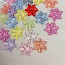 Ice Transparent Colored Straight Hole Snowflakes DIY Handmade Winter Christmas Decorations DIY Hanging Accessories Materials - Multicolor - View 3