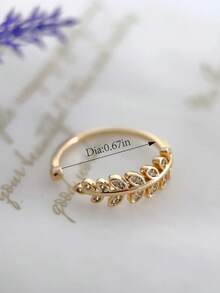 QIUCHU 1pc S925 Sterling Silver Original Personalized Leaf Luxury Ring, Women's Elegant Open Ring, Graceful Tail Ring. Suitable For Women's Daily Wear, Dating, Gathering, And Also An Excellent Holiday Gift. Silver Net Weight: 1.6g - Gold - View 8
