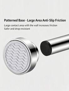 1PC Extra Long No-Drill Installation Stainless Steel Telescopic Shower Curtain Rod, 2.5CM Diameter, Multiple Lengths, Color Options: Silver, Black, White, Grey, Shower Curtain Rod, Curtain Rod, Wardrobe Hanging Rod, Telescopic Rod, Drying Rod, Hanging Rod, Support Rack, Kitchen Utensil Storage Rod, Tension Rod, Spatula Hanging Rod, Spoon Hanging Rod, Cutting Board Hanging Rod, Kitchen Towel Hanging Rod, Whisk Hanging Rod - Multicolor - View 5