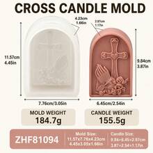 3D 天主教聖母瑪利亞矽膠蠟燭模具 神聖之心十字架祈禱之手 宗教蠟模 DIY 香氛蠟燭製作 家居裝飾 - Mold - 查看 13