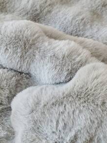 1pc Thickened Plush Jacquard Sofa Cover, Winter Use, Modern Style, Non-Slip, Pet-Friendly, Soft Thickened Faux Rabbit Fur, Suitable For Living Room, Bedroom, Office Sofa Decoration, Fits 1-4 Seater Sectional Sofa, Home Decor - Light Grey - View 9