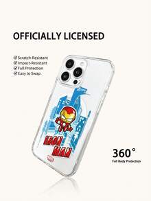 Miniso Marvel 蜘蛛人鋼鐵人卡通圖案磁吸手機殼 男款，適用 iPhone 17 Pro Max/17 Pro/Air/16 Pro Max/15 Plus/14/13/IP 17/15 Pro/12 Pro/11/16 Plus/XR，Apple 防摔防刮保護殼 - 透明4 - 查看 5