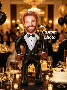 Custom Party Prank Props, Fun Bachelor/Bachelorette Party Props, Inflatable Pillow, Bride Party Prank Gifts, Groom Face Doll - Multicolor - View 4