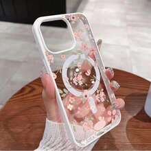 [24h Versand aus DE/FR/ES] Apple 17 16 15 Pro Max  21 22 23 24 25 26 Ultra Galaxy Handyhülle mit rosa Blumen-Graffiti-Design, erhältlich in mehreren Farben, im Macaron-Stil, mit Magnetfunktion. Geeignet für iPhone 16 Pro, 15 Plus, 14 Pro Max magnetische Handyhüllen, unterstützt auch Apple Wireless Charging. Auch kompatibel mit iPhone 11, 12 Pro und 13 Pro Max. XS- und XS Max-Modelle bieten einfachen Schutz. - 1 Stück - Übersicht 4
