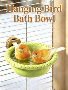 1PC Removable Bird Nest, Specifically Designed For Bird Bathing; Non-Slip Stand With Removable Bird Nest, Suitable For Birds To Rest, Bathe, And Eat; Comes With A Spiral-Shaped Round Perch And A Universal Hanging Bath; Bird Bathing Supplies - Round - View 2
