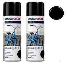 kit 2Tinta Spray Preto Brilhante 400ml Uso Geral Metal Madeira  Plástico Secagem Rápida Uso Interno e Externo - Multicolorido - Visão 1