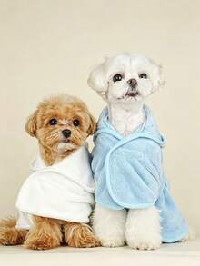 Pet Hooded Bath Towel, Thick Absorbent Pet Bathrobe, All-Season Pet Bathrobe Towel, Suitable For Teddy, Bichon, Schnauzer, French Bulldog, Cat, Pet Bathing Special - Multicolor - View 2