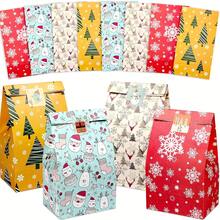 12pcs Christmas Snowflake & Reindeer Gift Bag Set With Stickers - New Holiday Product - Multicolor - View 7