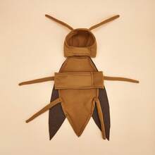 PETSIN 1pc Halloween Dog Costume, Hook-And-Loop Cockroach Outfit For Pets, Funny Party, Walk & Video Shoot Costume - Coffee Brown - View 7