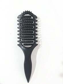 1pc Professional Elastic Curly Hair Brush, Hollow Lightweight Design, Special Soft Bristles Create Neat Curly Spirals, Anti-Frizz Smooth Styling Tool, Suitable For All Hair Types, Essential Hair Accessory For Summer And Back To School Travel Camping - Multicolor - View 10