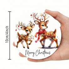 Merry Christmas Reindeer Element Design PET Non-Slip Coasters, Home Kitchen Decor Accessories, Outdoor Garden Supplies, Suitable For Various Holiday Parties, Wedding Accessories, Thanksgiving, Halloween, Day Of The Dead Decoration Gifts - PET Coaster-2366 - View 9