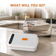 FollowBreak 1pc Electric Lunch Box, Rechargeable Portable Heating Lunch Box, Portable Food Warmer, Suitable For Car/Truck/Work/Home Heating Lunch Box - Multicolor - View 4