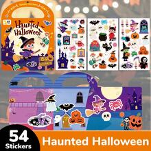 54pcs Cute Halloween Stickers, Suitable For Kids, Spooky Cartoon Ghosts, Pumpkins, Monsters, DIY Decorative Stickers, Applicable For Scrapbooks, Laptops, Party Gifts And Toys - Multicolor - View 5