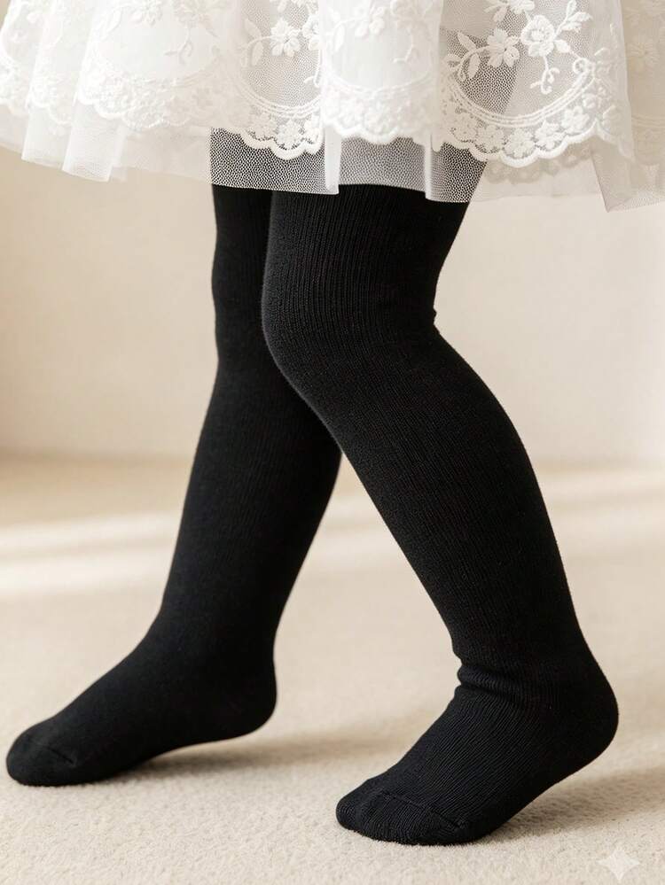 4 Pairs Solid Color Baby Infant Tights, Versatile Minimalist Style All-Match Tights For Baby Girls - Multicolor - View 5