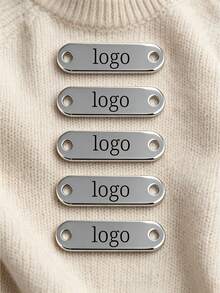 1/5/10/15pcs Engraved Buttons, Personalized Stainless Steel Tags, Used For Knitting, Product Labels, Name Tags, Clothing Labels | Supports Multiple Languages - Multicolor - View 3