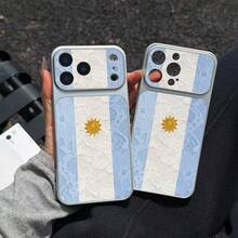 1pc Lace Sun Flag Soft Case Compatible With Apple 17ProMax/16Pro/Large Window Leather Texture/15/14 - Clear - View 5