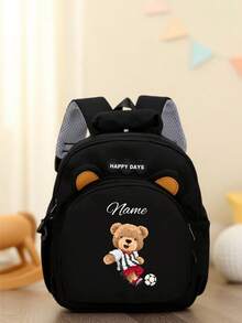 Mini Customizable Cartoon Bear Football Backpack Nylon Zipper Bag With Adjustable Shoulder Strap For School, Toddler Backpack - Multicolor - View 25