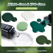 Beetles 5 Colors Green Gel Polish Set, Forest Spectrum 5 Green Jelly Gel Polish With Blooming Gel, Dotting Pen, Marble Nail Art, Soak Off UV LED - 5 Colors with Blooming Gel - 查看 2
