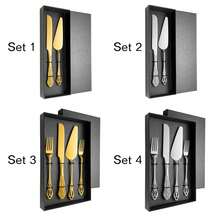 Custom-Designed Vintage Cake Cutting Set, Engraved Stainless Steel Cake Server (Gift Box), Personalized "Mr & Mrs" Cake Fork Set, Unique Wedding Gift - Multicolor - View 7