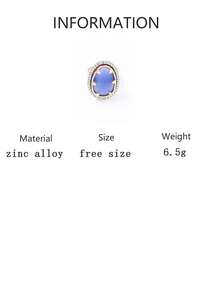 1pc Vintage Fashion Geometric Full Rhinestone Adjustable Ring Casual Exquisite Elegant Daily Commute Women's - Fashion Geometric Ring - View 7
