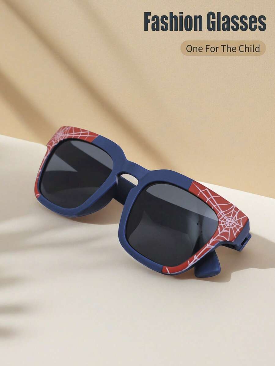 1 Pair Kids/Adults Classic Retro Spider Cartoon Frame Casual Fashion Glasses, Suitable For Daily, Holiday, Party Use - A - View 1