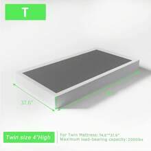 4 Inch Queen Box Spring Low Profile, Heavy Duty Metal Mattress Foundation Base With Fabric Cover, High Load Bearing Capacity Support Slat Bed Frame, Easy Assembly Non Slip Noise Free, White - 4 Inch - View 3
