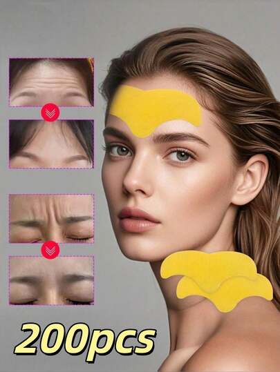 200pcs Forehead Wrinkle Smoothing Patches, Alcohol-Free Firming Skincare Formula, Create Smooth Firm Youthful Skin, Suitable For All Skin Types, Adult Skincare Use, Forehead Patch, Lift And Smooth Forehead Wrinkles, Skincare Tool, Facial Care Product