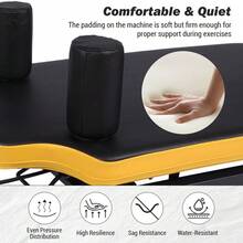 Collapsible Pilates Reformer Machine For Home Gym – Pink, Dual Resistance Springs & Cords, Portable Professional Pilates Equipment, Quiet Workout For All Levels - Black +Yellow - View 7