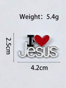 I Love Jesus 心形胸針－信仰字母別針，適用於包包、夾克配件禮物 - 彩色 - 查看 5