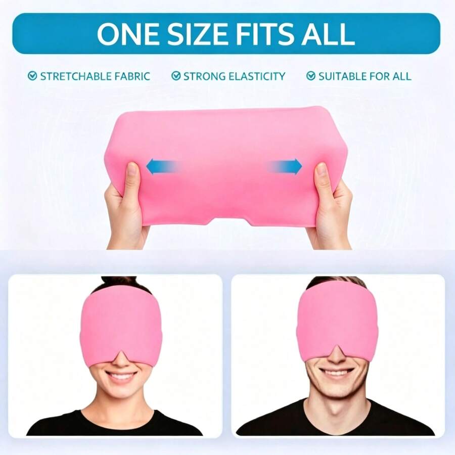 Este juego de 2 piezas de máscara para dormir y cubierta para la cabeza utiliza métodos físicos para ayudarte a conciliar el sueño rápidamente. Unisex, adecuado para todo tipo de piel. - Multicolor - Ver 1